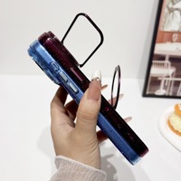 Coque de téléphone transparente de luxe avec anneau magnétique double support et cadre d'objectif scintillant pour iPhone 18 17 16 15 14 13 Pro Max