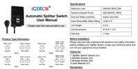 Haute qualité automatique séparateur interrupteur boîte prise séchage Machine voiture électrique Conversion intérieur prise murale Source usine