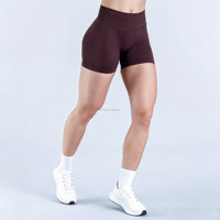 Ensemble short et pantalon de yoga sans couture personnalisable avec logo, taille haute, respirant, effet galbant fessier, idéal pour l'extérieur – Nouvelle collection très prisée