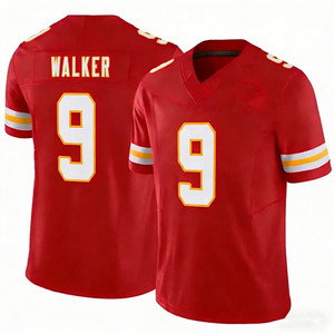 Maillots de football pour hommes Kansas City Kenneth Walker III 9, nouvelle arrivée, maillot de football américain cousu, rouge et blanc - Product Image 2