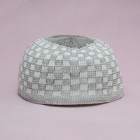 Gorro Kufi Musulmán Turco de Algodón Tejido a Máquina al por Mayor de Fábrica, Gorro Kofia, Gorro Elástico de Algodón Tupi, Gorro de Calavera Musulmán Topi Takke