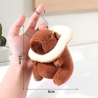 Vente en gros chaude doux Capibala poupée mignon Capybara pendentif en peluche porte-clés griffe Machine poupée porte-clés