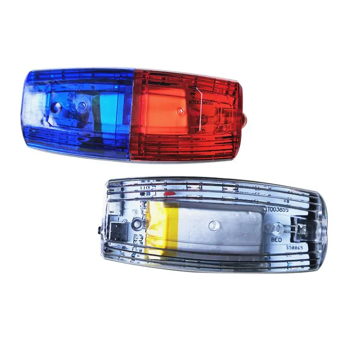 Clip Fixing Red And Blue Strobe Flashing Light LED Safety Lamp Shoulder Warning Lights