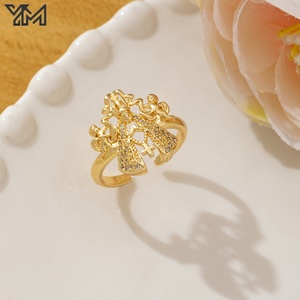 Ensemble de bagues plaquées or 18 carats Vierge Marie et <span class=keywords><strong>Saint</strong></span> <span class=keywords><strong>Jude</strong></span>, amulette religieuse multi-formes incrustée de zircon CZ, bijoux catholiques pour femmes - Product Image 5