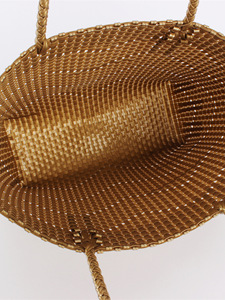 A Generation Solid Color PVC Woven Large Capacity Geometric Pattern Square Mummy Tote Shoulder Shopping <b>Bag</b> Daily Use Tanjing - Product Image 3