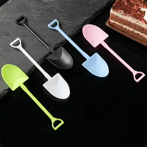 TOPEAK 100pcs/pack 12cm Small Disposable Colorful Plastic Shovel Fork Spoon For Ice Cream Dessert Cake Independent Packaging