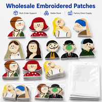 En stock : Patch artistique amusant, broderie mixte, badge classique Mona Lisa, étiquette de personnage pour vestes en jean personnalisées, approvisionnement en gros