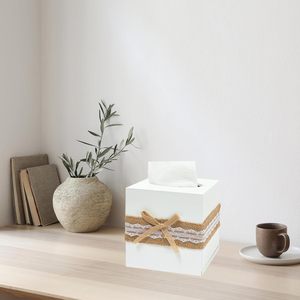 Boîte à mouchoirs multifonction carrée en bois blanc style campagnard, accessoires <span class=keywords><strong>de</strong></span> salle <span class=keywords><strong>de</strong></span> bain, support décoratif étoile <span class=keywords><strong>de</strong></span> mer avec compartiment coulissant - Product Image 6