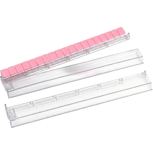 Juego de Soportes para Fichas de Mahjong de Acrílico Transparente con Fichas Rosas, Organizador de Almacenamiento Portátil para Juego de Mahjong para 4 Jugadores, Estilo Clásico - Product Image 1