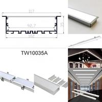 Lampu LED Linear Tersembunyi Bingkai Aluminium Lumen Tinggi Ukuran Besar CRI90 Garansi 5 Tahun Dapat Diredupkan untuk Penggunaan Hunian