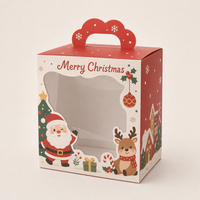 Scatola Regalo Natalizia Personalizzata con Finestra in PVC, Confezione Espositiva con Chiusura Magnetica, Vendita all'Ingrosso Diretta dalla Fabbrica, OEM ODM, Basso MOQ