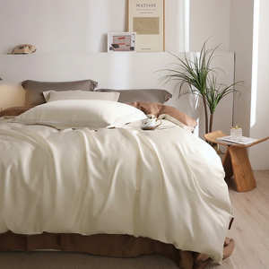 Vente en gros de housse de <span class=keywords><strong>couette</strong></span> en satin de bambou 100% tissé et ensemble de draps king size 400TC pour usage domestique - Product Image 4