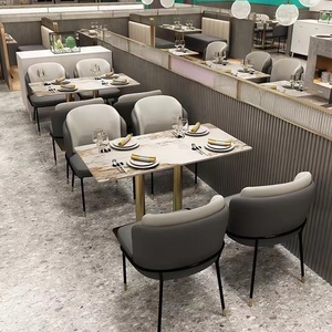 Chất lượng cao sang trọng phong cách nhà hàng đồ nội thất ghế Bàn cà phê khách sạn thức ăn nhanh bàn ăn sofa Booth khung thép không gỉ - Product Image 3