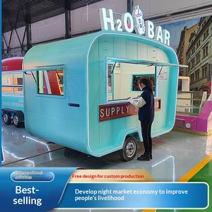 Chariot mobile multifonctionnel d'usine, chariot d'exposition mobile à quatre roues, chariot économique pour marché nocturne, chariot de restauration - Product Image 5