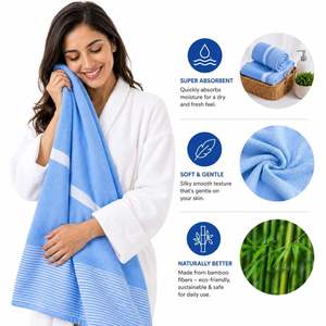 Premium <b>Bamboo</b> Bath <b>Sheet</b> Natural Woven Texture Soft Lightweight Highly Absorbent Quick Dry Skin Friendly Towel for Gym Home - Product Image 2