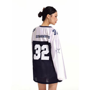 Kadınlar için Jersey T-Shirt moda spor futbol futbol beyzbol sokak giyim kadın file sutyen boy üst kadınlar Jersey gömlek - Product Image 2