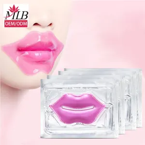 Pink girl crystal collagen lip mask ingrediente naturale jelly face maschera per la cura della pelle glam gold glitter pink clear collagen lip