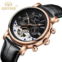 Montre-bracelet squelette automatique de luxe pour homme, marque OEM, avec tourbillon, en acier inoxydable, personnalisable avec logo et cristaux