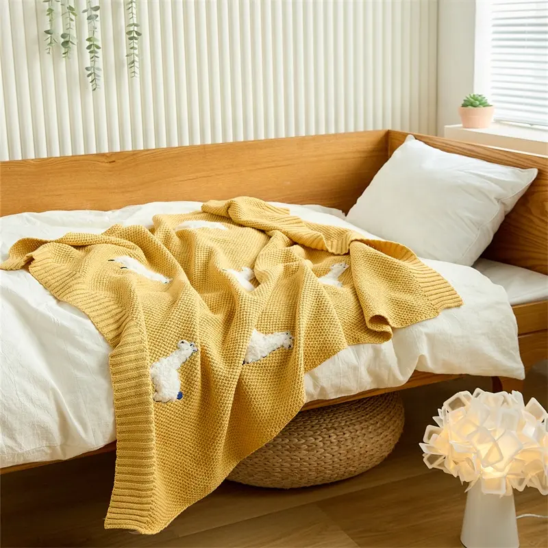 Modèle de couverture de sécurité pour bébé en coton tricoté à la main pour poussette, couette moderne en peluche Xy