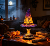 Lampe de table d'Halloween, figurine en résine colorée, statue lumineuse artisanale pour la décoration de la maison et des fêtes