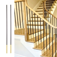 LD-Metal Vente en gros de balustres ronds en aluminium de 5/8 po, accessoires de garde-corps en laiton doré, pièces d'escalier pour la décoration d'escaliers