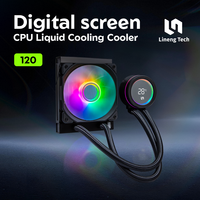Pendingin CPU Cair AIO 120mm Kustom Pabrik dengan Pompa Infinity Mirror 200W TDP untuk PC Gaming Intel AMD Rakitan Mini Tower