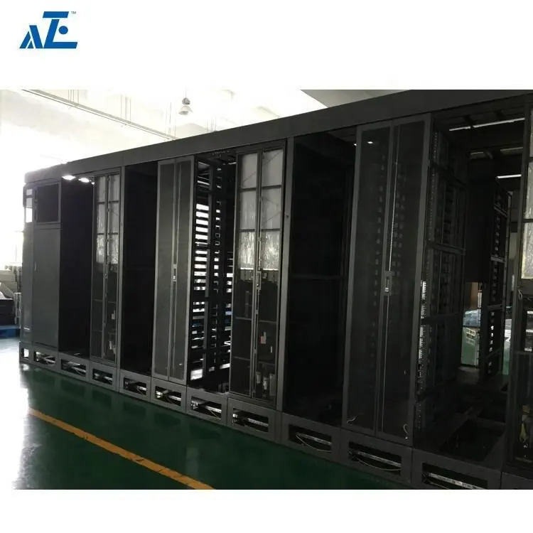 AZE 42u 45u 48u แร็คเซิร์ฟเวอร์ระบบเครือข่ายตู้คอนเทนเนอร์ทางเดินเย็นสำเร็จรูปศูนย์ข้อมูลแบบแยกส่วน