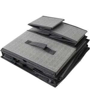Organisateur de placard suspendu en tissu gris multifonctionnel à 7 étagères avec 3 tiroirs - Product Image 6