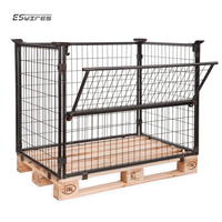 Boîte en treillis métallique pour palettes en acier doux Q235, revêtement poudré, pour entrepôt sécurisé et stockage sécurisé