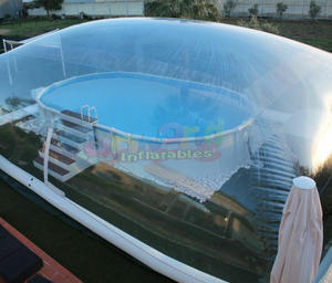 बड़े cubiertas hinchables गुंबदों बाड़ों पारदर्शी प्लास्टिक इग्लू तम्बू inflatable स्विमिंग पूल कवर - Product Image 2