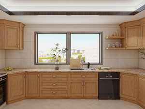 Armoire de cuisine autoportante moderne sur mesure avec moulures en couronne, armoires de cuisine durables pour îlot - Product Image 3