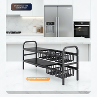 Support de rangement mural multi-niveaux extensible en acier inoxydable pour ustensiles de cuisine, à installer sous l'évier - Offre Spéciale