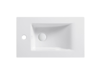 Lavabo Rectangular Moderno de Borde Delgado para Hotel, Escuela, Hospital, Villa - Lavabo de Cerámica Duradero con un Solo Orificio, Fácil Instalación