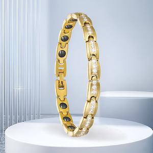 Titanium Steel Energy <strong>Bracelet</strong> with Crystal Inlay, <strong>Magnetic</strong> Health <strong>Bracelet</strong> for <strong>Women</strong>, Fashion Jewelry Gift - Product Image 2