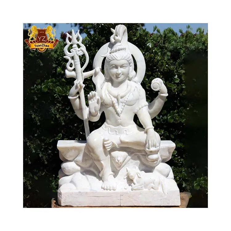 Custom Outdoor Garden Stone Indian Religious Sculpture Life Size Indian Hindu God Lord Shiva Stone Marble Statue Manufacturer