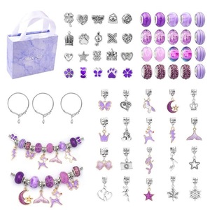 High Quality Cartoon Children Handmade <b>Diy</b> Fashion Charm Bracelet Gift Box Set Pendant Beads Detachable Chain Making <b>Kit</b> Set - Product Image 2