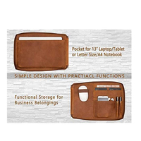 Carpeta de presentación de cuero A4 personalizada de fábrica, carpeta de documentos, carpeta de archivos, bolsa para ordenador portátil