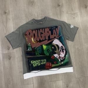 T-shirt d'été à manches courtes pour homme, 100% coton épais de qualité supérieure, finition texturée, blanc uni, pour impression numérique à l'encre - Product Image 4