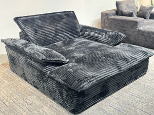 Divano Pieghevole in Velluto a Coste Opaco Grigio Polvere Sfumato, Gambe Pieghevoli, Espansione Rapida, Ideale per Case Piccole e Adatto ai Noleggiatori, MOQ 1 pz - Product Image 5