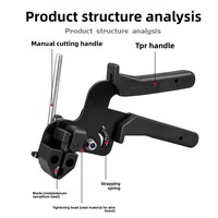 Alicates de Acero Inoxidable de Alta Resistencia para Bridas Metálicas, Herramienta de Tensión y Fijación con Cortador Automático, Pistola para Bridas de 4.6-12mm, Venta al por Mayor