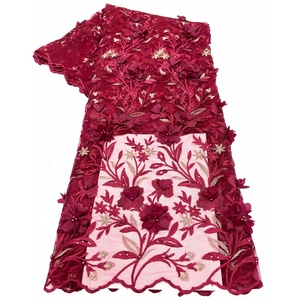 Tela de encaje de lujo para novia, tejido de encaje francés gupure, estilo africano, aso ebi, venta al por mayor - Product Image 1