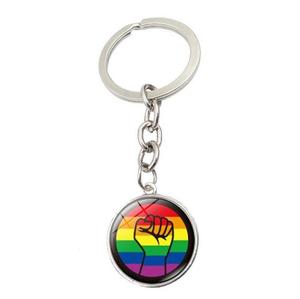 Stock <span class=keywords><strong>LGBT</strong></span> orgullo Arco Iris orgullo Más amor Menos odio Llavero Colgante llavero - Product Image 6