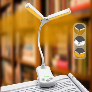 Lampe <span class=keywords><strong>de</strong></span> lecture LED USB portable, rechargeable, double tête, mini, pliable, avec clip pour livre - Product Image 3