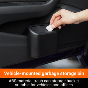 Caja de polvo de basura para vehículo, caja de almacenamiento de cubo de basura colgante para coche, cubo de basura cuadrado ABS, accesorios interiores para coche - Product Image 3