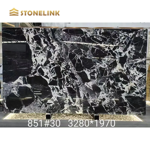 Fábrica de China de lujo Calacatta <span class=keywords><strong>Viola</strong></span> negro blanco mármol Panel pulido diseño moderno piedra placa grande losas para Hotel mejor precio - Product Image 2