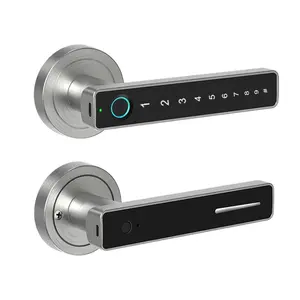 Дверной замок высокой безопасности со сканером отпечатков пальцев, Wi-Fi, приложение tuya с цифровым смарт-кодом пароля