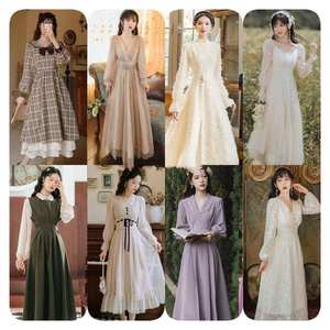 Robe décontractée en mousseline de soie à imprimé floral et col en V pour femme, haute qualité, vente en gros - Product Image 2