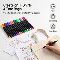 Ensemble de stylos marqueurs textiles personnalisés, 20 couleurs, imperméables, permanents, pour dessin sur tissu, t-shirt, art textile