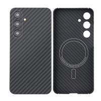 Nouveauté Étui de luxe en fibre de carbone à motif aramide pour Samsung S23 S24 S25 Z Ultra Étui de téléphone portable avec logo personnalisé