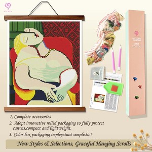Kit d'art moderne de peinture diamantée <span class=keywords><strong>Picasso</strong></span>, avec forets carrés, cadre imprimé, pour décoration intérieure DIY rectangulaire - Product Image 4